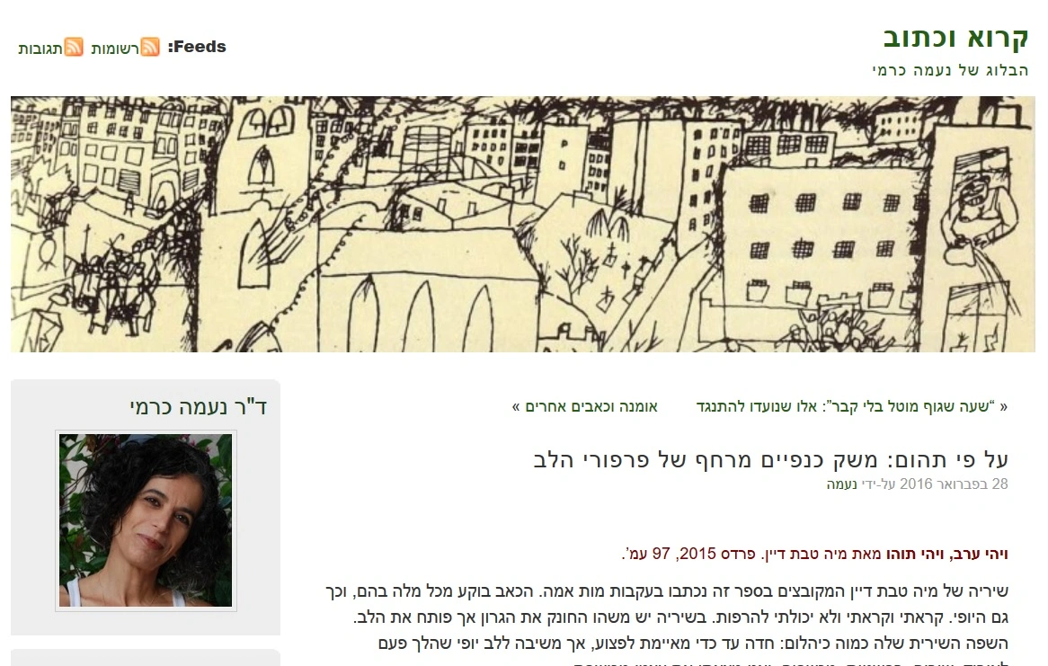 צילום מסך מהבלוג של נעמה כרמי
